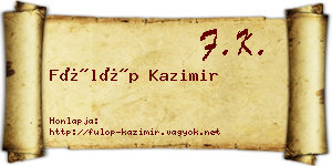 Fülöp Kazimir névjegykártya