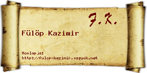Fülöp Kazimir névjegykártya